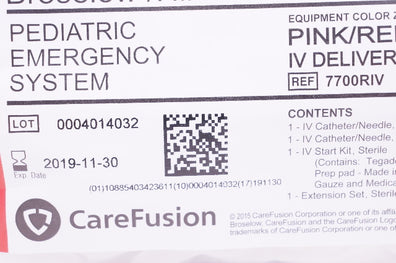 CareFusion 7700RIV Broselow/Hinkle Pediatric Emergency System Pink/Red (x)